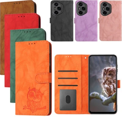 For Huawei Honor 400 300 200 90 70 50 Owl Pattern Flip Wallet Case Phone Cover - Image 1 of 4