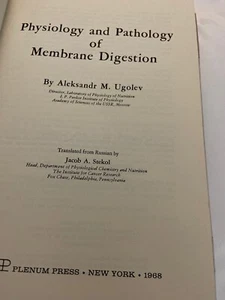 1968 Physiology and Pathology of Membrane Digestion Aleksandr M Ugolev Hardcover - Imagen 1 de 12