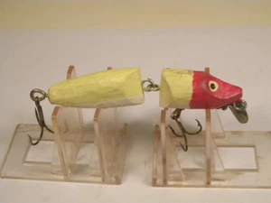 Vintage Hand Craved Folk Art Jointed River Runt Holz Crankbait Köder - Bild 1 von 3