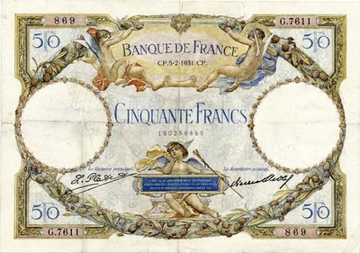 FRANCE banknote 50 Francs "Luc Olivier Merson" 5.2.1931. VF+ Choice Very Fine - Image 1 of 4