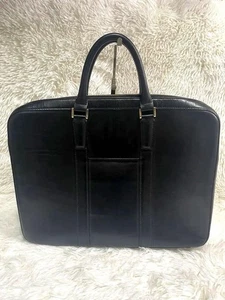 Tsuchiya Kaban Handy Handbag Tote Bag Black Leather Made in Japan - Picture 1 of 9