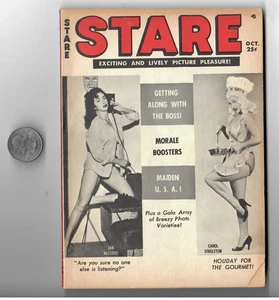 Vintage STARE Humor Digest Oct. 1955 Betty Page, Tempest Storm, Virginia Bell + - Imagen 1 de 4
