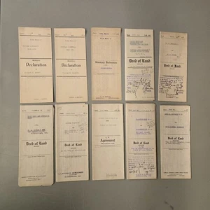 Antique Lot of 10 Land Deed Documents PETERBOROUGH ONTARIO Canada 1905 - 1958 - Picture 1 of 6