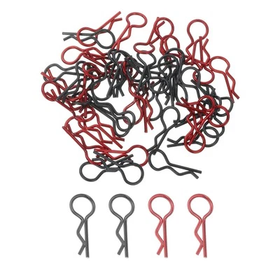 50Stk 30-Grad-RC-Karosserieclips für Modelle 1/8 1/10 (Schwarz/Rot,25mm) - Bild 1 von 4