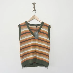 Kettlewell Strick-Tanktop-Weste mehrfarbig gestreift Gr. M gold Glitzer (Herbst) Pullover - Bild 1 von 8