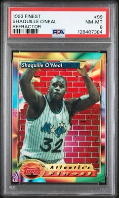 Tarjeta refractor Topps Finest Shaquille O’Neal 1993 #99 *calificada PSA ¡Casi nueva-como nueva 8! Foto 1 de 2