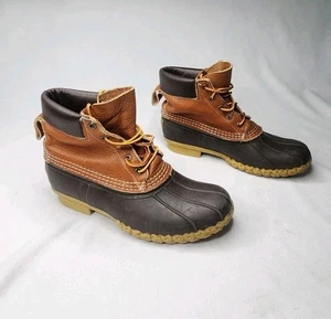 LL Bean Boots - Leather & Waterproof Tan Duck Boots - MENS 9.5 - Picture 1 of 22