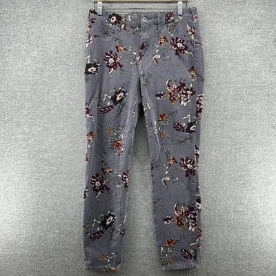 Pilcro Anthropologie High Rise Skinny Pants Women Size 30 Gray Corduroy Floral - Image 1 of 4