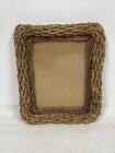 VIntage Wicker Rattan Picture Frame Brown Green Cottagecore 5x7. Lot A