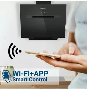 CIARRA CBCB6736G 60CM Angled Cooker Hood A+++ WIFI & APP 700m3/h ExtractorBlack - Picture 1 of 4