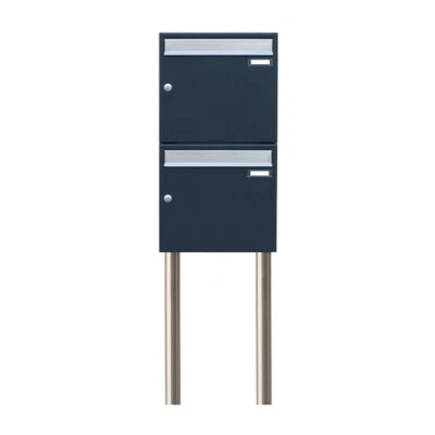 Doppel Standbriefkasten Doppelbriefkasten freistehend 2er Briefkasten anthrazit - Bild 1 von 4