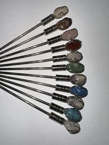 Brochetas de poste con piedras preciosas reales - Imagen 1 de 4