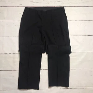 Chico's Womens Pants Black Size 0.5 Straight Leg Pleated Zip Elastic Waist Knit - Picture 1 of 9