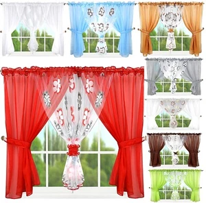 Cortina prefabricada cortina cortina colores cortina ventana 400/150 cinta rizada cocina - Imagen 1 de 44