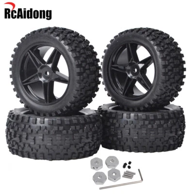 Front Rear Tires Wheels w/Wheel Hex for Tamiya Super HotShot/Boomerang/BIGWIG - Image 1 of 4