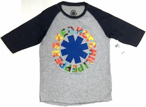 Boys Youth RED HOT CHILI PEPPERS RHCP RAINBOW NEON ASTERISK Raglan T-Shirt NWT  - Picture 1 of 2