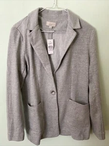 Ann Taylor LOFT Gray Career Blazer Jacket Unstructured Cardigan Size 6 New - Picture 1 of 4