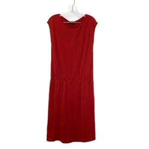 TALBOTS Dress Women’s Size Medium M Red Jersey Elastic Waist Blouson Dress #K - Picture 1 of 8