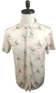 Peanuts Snoopy Button Down Shirt Mens Pink Small 100% Rayon - Picture 1 of 5