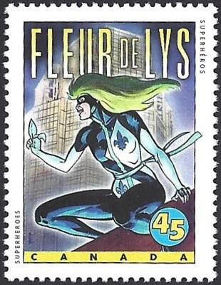 🍁Canada   #1583   "COMIC BOOK SUPERHEROES"      Brand New  1995  Original Gum - Image 1 of 2