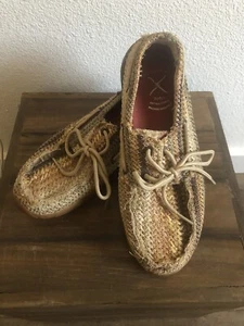 Twisted X Womens Shoes Sz 6.5 Driving Moc Tan Brown WDM0084 Deck Boat Top Sider - Picture 1 of 10