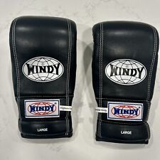 Windy Boxing Muay Thai Kickboxing Gloves  - Genuine Leather - Black White