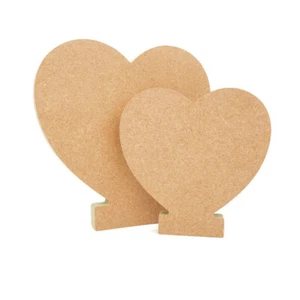 Independiente Clásico Forma de Corazón MDF Madera Artesanal Blanco 18mm Decoración de Boda - Imagen 1 de 3