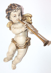 Figur / Skulptur Holz geschnitzt farbig gefasst,"Engel , Putto", Höhe 31cm /"108