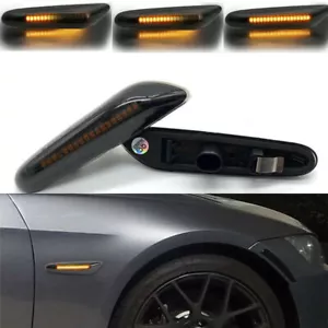 COPPIA FRECCE LATERALI FUME PROGRESSIVE A LED PER BMW SERIE 3 E90, E91, E92, E93 - Picture 1 of 9