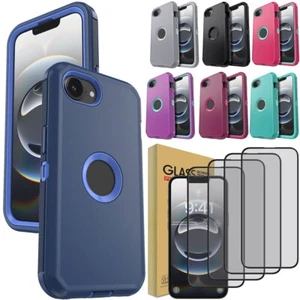For iPhone 16e/Pro/Pro Max/Plus Shockproof Case Protective Cover/Tempered Glass - Picture 1 of 65