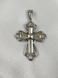 PAJ Pendant 925 Silver Cross Sterling Cubic Zirconia Stones Dainty Pendant   - Picture 1 of 5