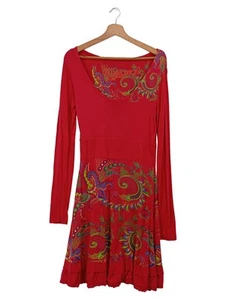 Desigual Damen Kleid L Rot Paisley Bohemian Freizeitkleid - Bild 1 von 4