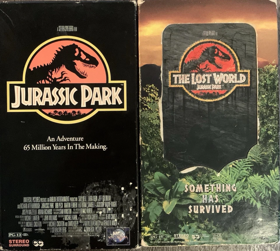 Lot Of 2: Jurassic Park VHS The Original And The Lost World ACCEPTABLE Universal Foto 1 de 4