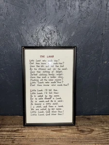 Vintage Framed William Blake Poem The Lamb - Picture 1 of 6