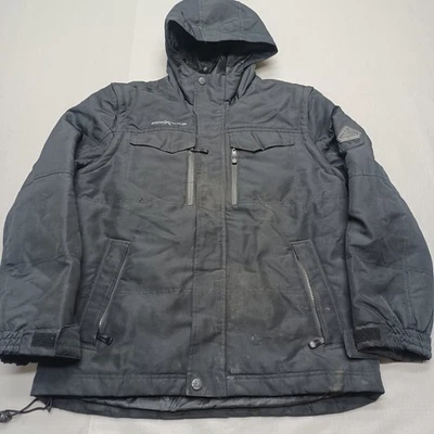 Chaqueta ZeroXposur Para Hombre Mediana Negra Con Capucha Cremallera Completa Abrigo de Invierno Bolsillos Abombados Foto 1 de 4