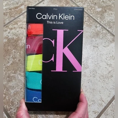 Calvin Klein This Is Love Paquete de 5 correas deportivas de algodón elástico conjunto mediano nuevo con etiquetas sexy Foto 1 de 4