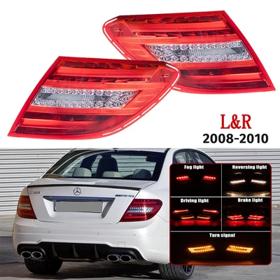 For Mercedes Benz W204 C63 C250 C300 2008-2010 LH&RH LED Taillights Rear Lamps - Image 1 of 4