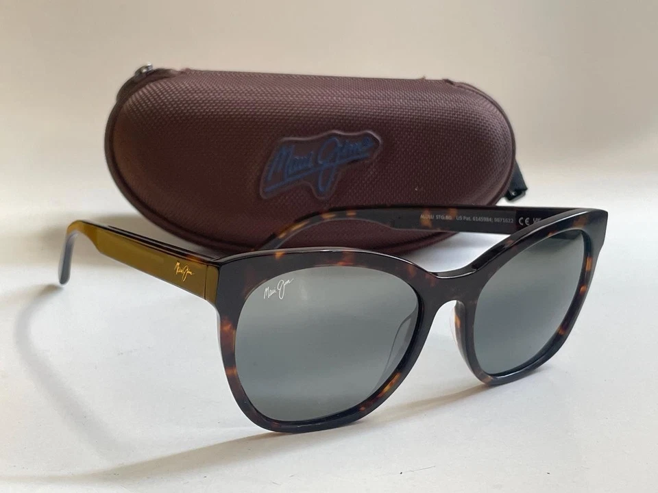 Maui Jim Alulu 偏光太阳镜 878 - 10 玳瑁/灰色玻璃 全新 — 第 1/4 张图片