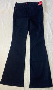 SPANX Jeans Womens Large Tall Black Flare High Rise Pull On Stretch 32x37 - Picture 1 of 10
