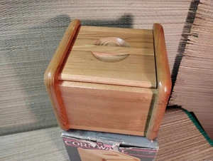 Rezeptbox aus Holz Vintage 80er Jahre Eiche, Soft Touch Eiche neu im offenen Karton - Bild 1 von 10