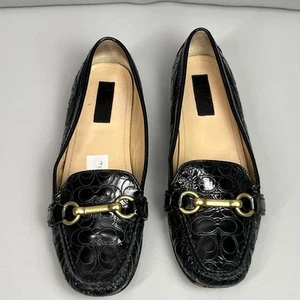 Coach Eve Horsebit Monogramm Lackleder Logo Driver Halbschuhe 9,5 schwarz Slipper - Bild 1 von 24