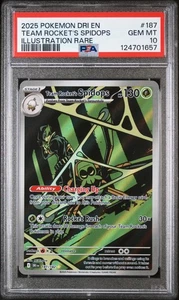 Pokémon Dri En-Destined Rivals Team Rocket's Spidops 187 Illus 2025 raro PSA 10 - Imagen 1 de 2