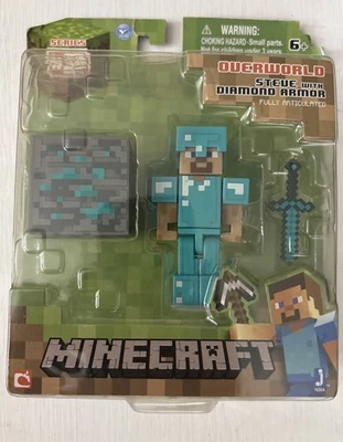 Minecraft Core Steve Figura Pack Acción Diamante Armadura Espada Serie 2 Nuevo Foto 1 de 4