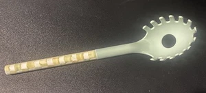 MacKenzie-Childs Pergament Karo Pasta Gabel Löffel Silikon Utensil - Rarität RAR - Bild 1 von 3