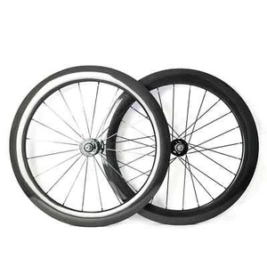 700C Road Track Fixed Gear Bike Carbon Wheelset Depth 50/60/88mm Width 23/25mm - Picture 1 of 13