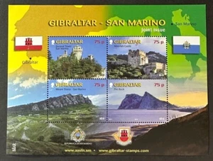 GIBRALTAR, SAN MARINO 1237 Preciosa Hoja 2010 NUNCA con bisagras de 4 SITIOS - Imagen 1 de 1