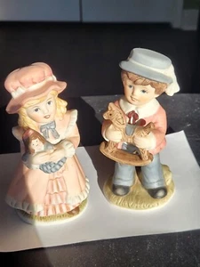 HOMCO 1419 PAIR Vintage Boy & Girl in Victorian Dress - Picture 1 of 7