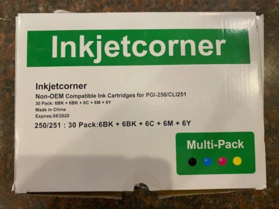 Inkjetcorner Compatible Ink Cartridges Replacement for PGI-250 XL CLI-251 XL - Image 1 of 4