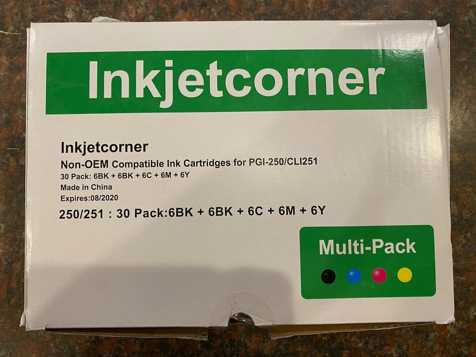 Inkjetcorner Compatible Ink Cartridges Replacement for Pgi-250 XL Two Cart