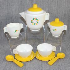 FISHER PRICE #681 Vintage 1980s Kitchen Teapot Tea Playset Incomplete Yellow Set